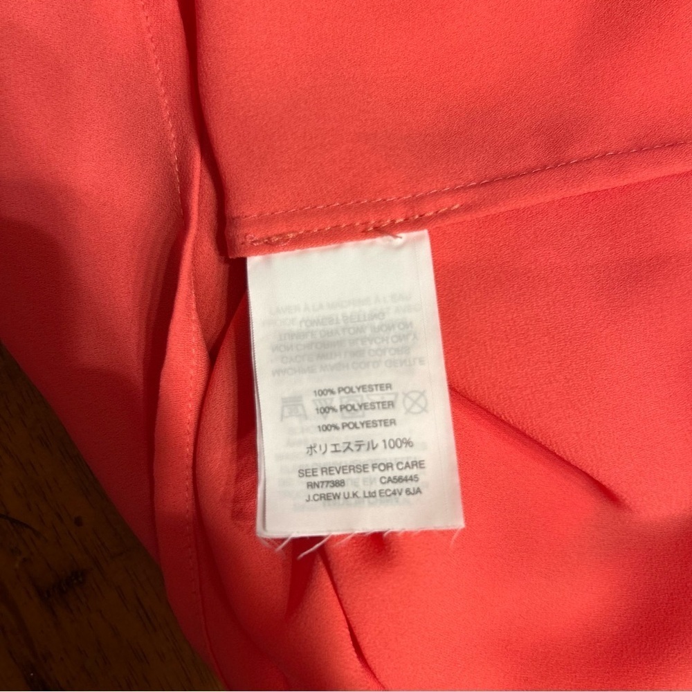 J.Crew Women’s Coral Pink Split Neck Sleeveless Top, Size 2 - Picture 8 of 9